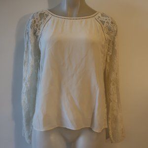 Womens Chelsea Flower Cream Lace Sleeve Top Blouse XS *